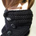 Button Up Cowl - Black