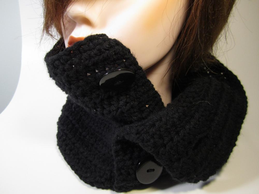 Button Up Cowl - Black